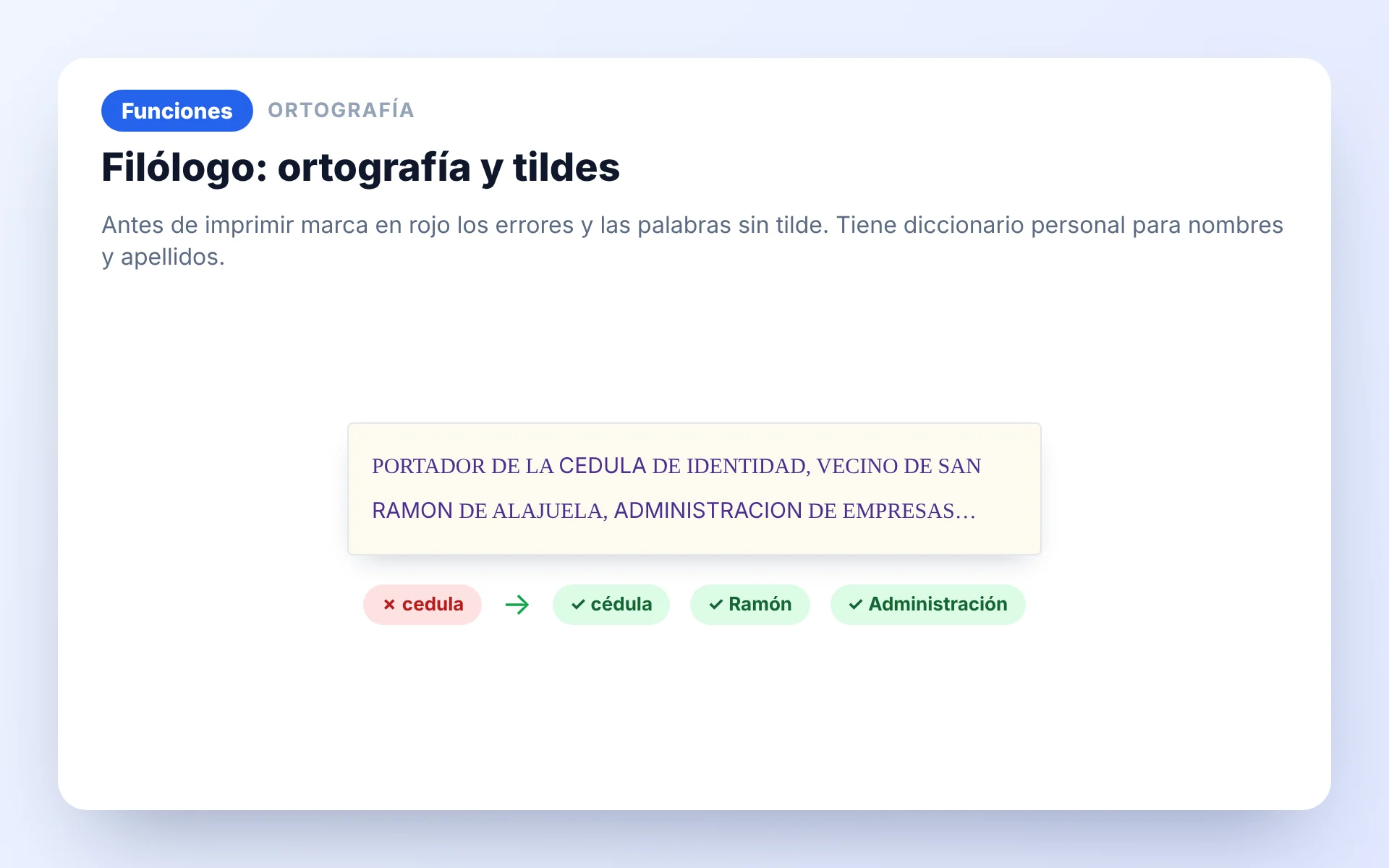 Filólogo: ortografía y tildes en Protocolo Fácil