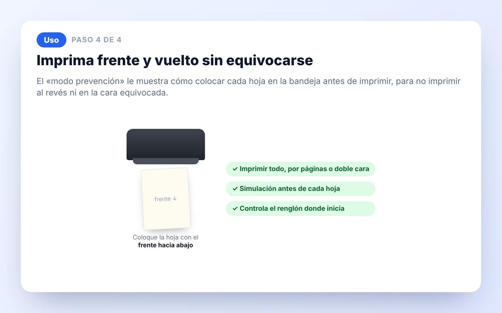 Imprima frente y vuelto en Protocolo Fácil