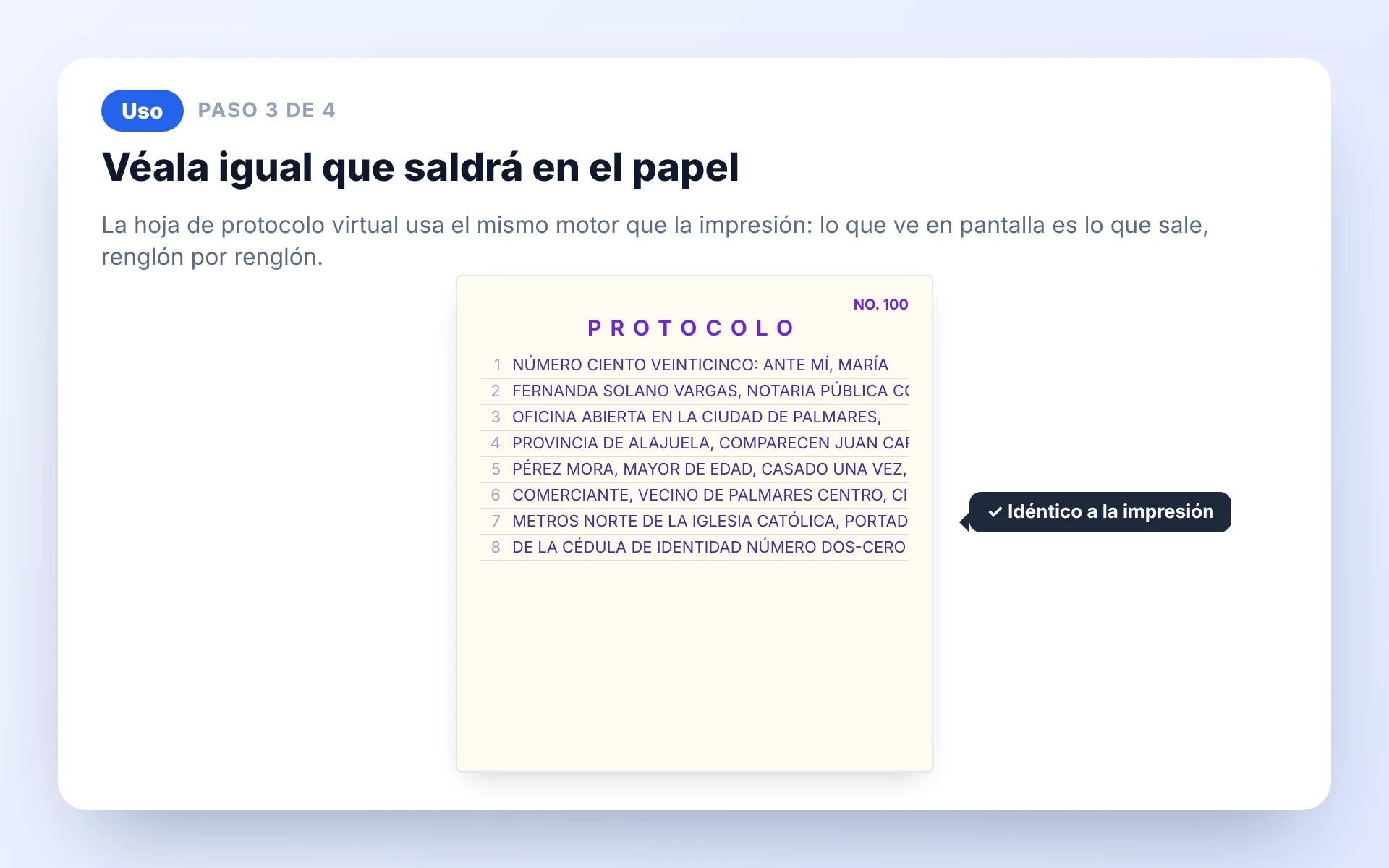 Véalo igual que en el papel en Protocolo Fácil